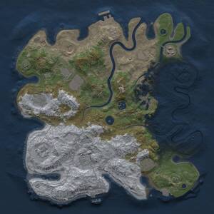 Thumbnail Rust Map: Procedural Map, Size: 3700, Seed: 912165397, 16 Monuments