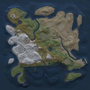 Thumbnail Rust Map: Procedural Map, Size: 3500, Seed: 559248885, 13 Monuments