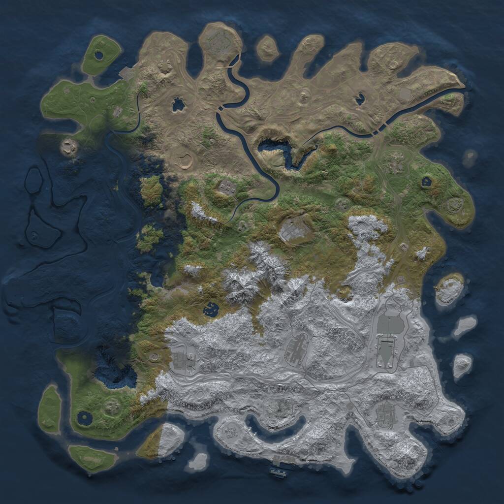 Rust Map: Procedural Map, Size: 5000, Seed: 1502680024, 17 Monuments