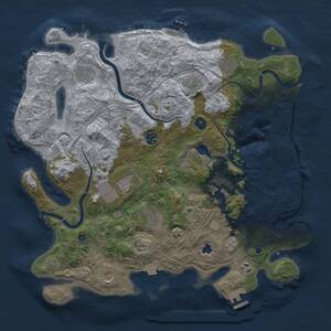 Thumbnail Rust Map: Procedural Map, Size: 4250, Seed: 240143043, 17 Monuments