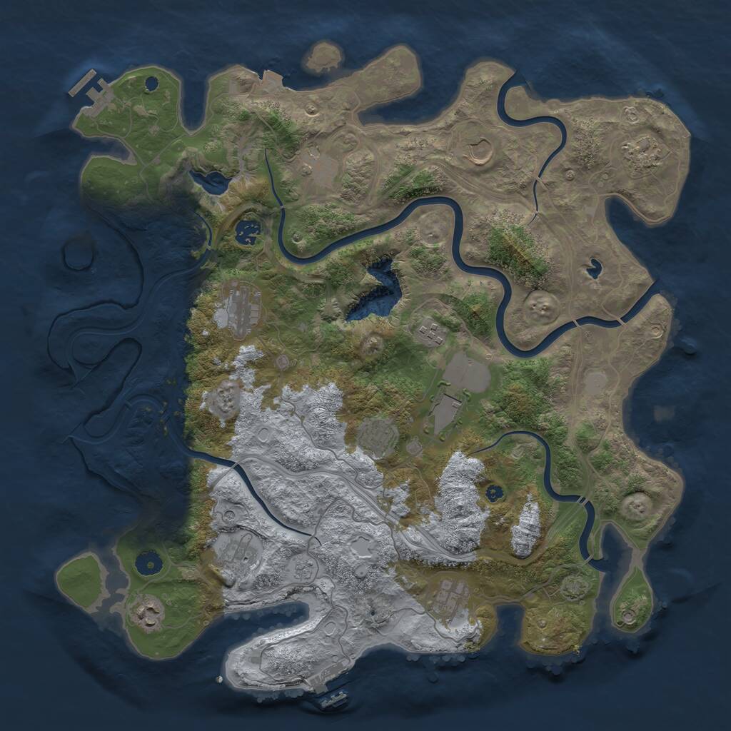Rust Map: Procedural Map, Size: 4300, Seed: 131488757, 17 Monuments