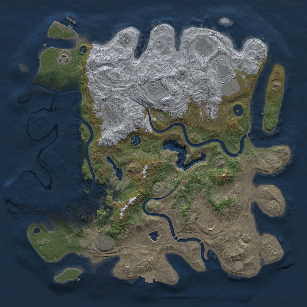 Rust Map: Procedural Map, Size: 4300, Seed: 20260702, 16 Monuments