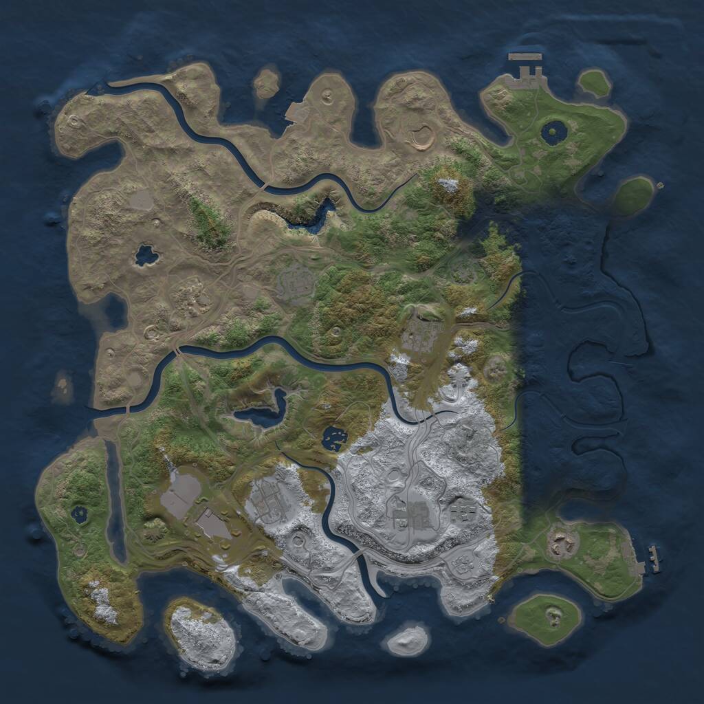 Rust Map: Procedural Map, Size: 4250, Seed: 1289664503, 16 Monuments