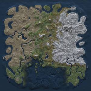 Thumbnail Rust Map: Procedural Map, Size: 6000, Seed: 275196724, 17 Monuments