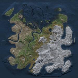 Thumbnail Rust Map: Procedural Map, Size: 3500, Seed: 1818866788, 15 Monuments