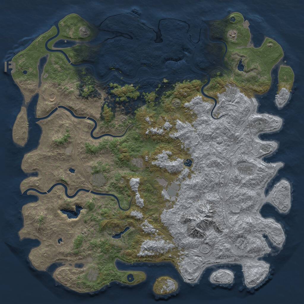 Rust Map: Procedural Map, Size: 6000, Seed: 1198034984, 17 Monuments