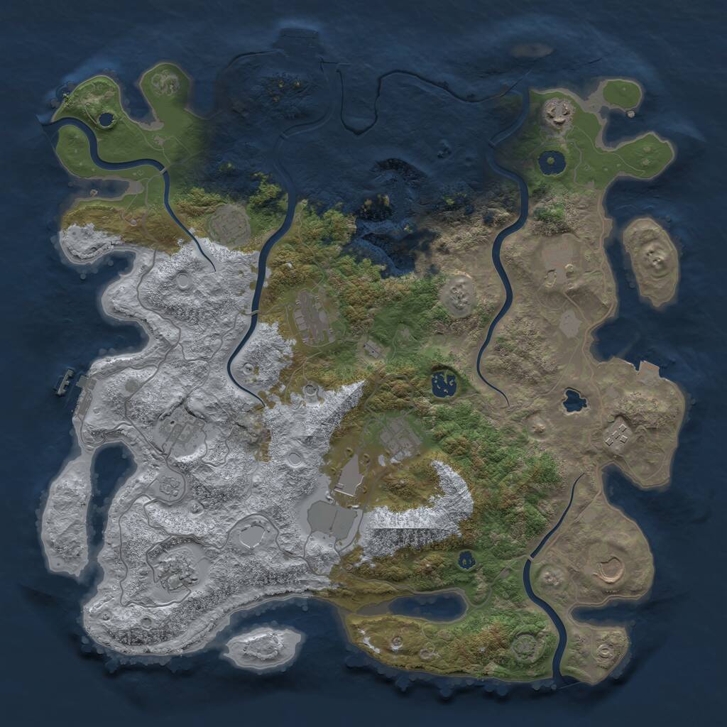 Rust Map: Procedural Map, Size: 4200, Seed: 42004200, 17 Monuments