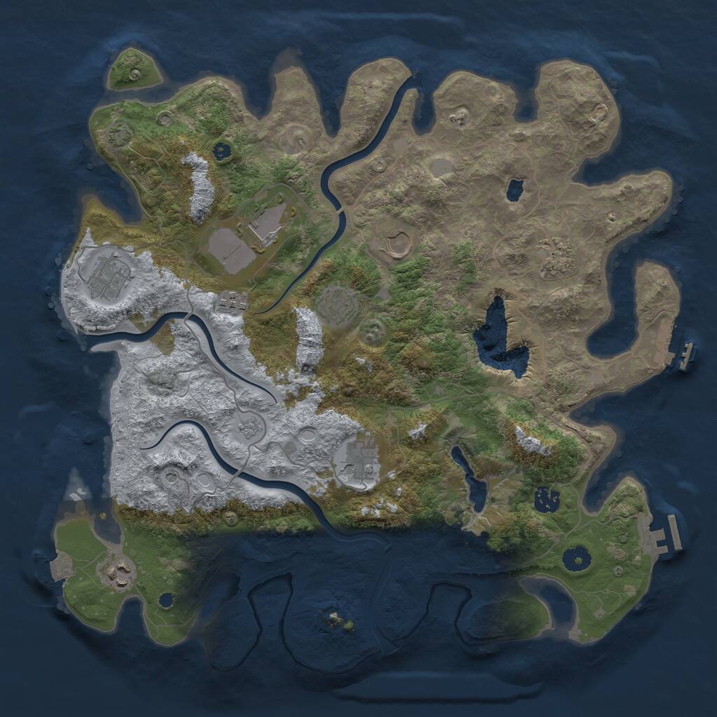 Rust Map: Procedural Map, Size: 4000, Seed: 647262252, 15 Monuments