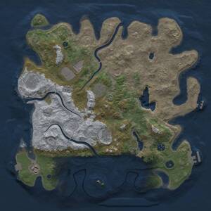 Thumbnail Rust Map: Procedural Map, Size: 4000, Seed: 647262252, 17 Monuments