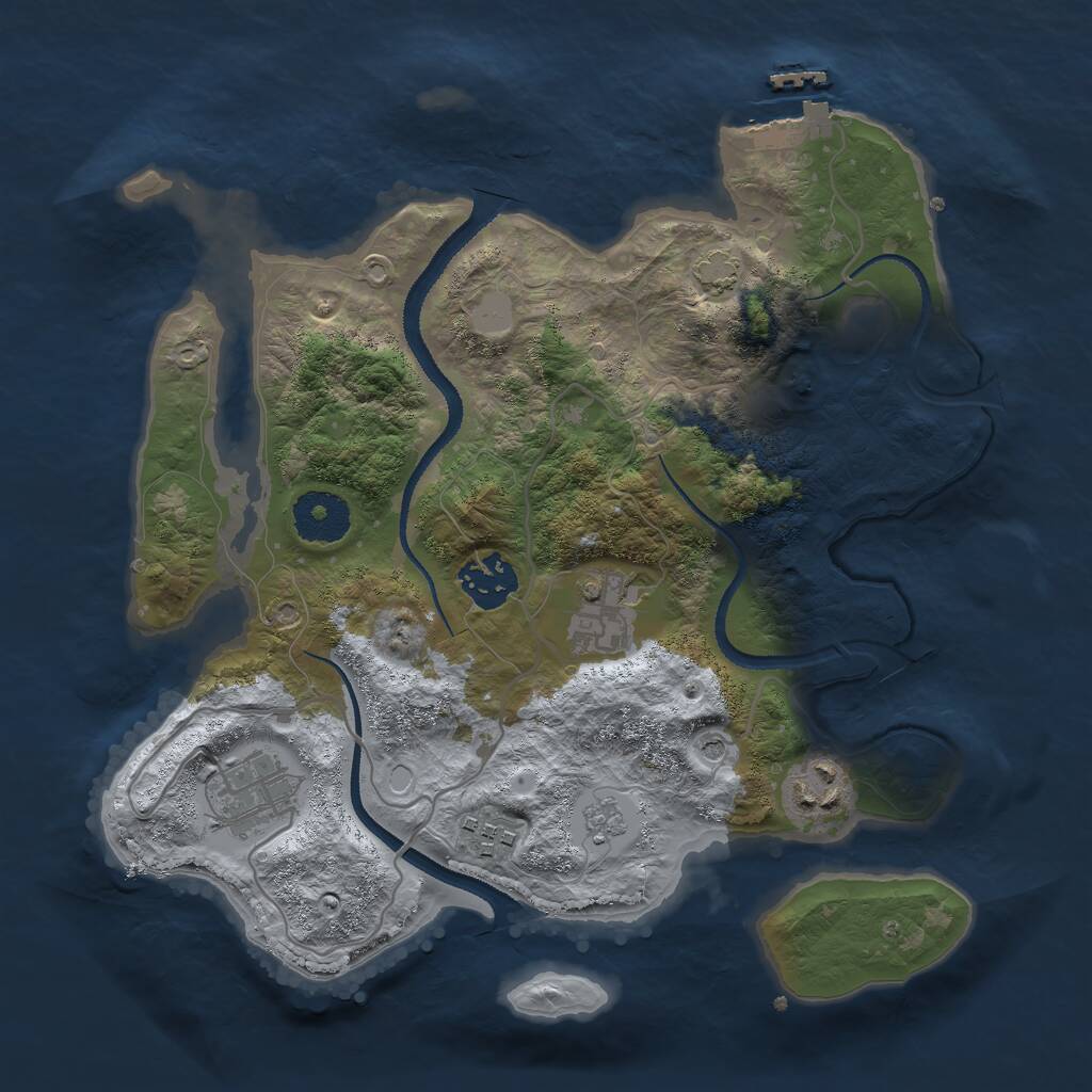 Rust Map: Procedural Map, Size: 3000, Seed: 1508014504, 10 Monuments