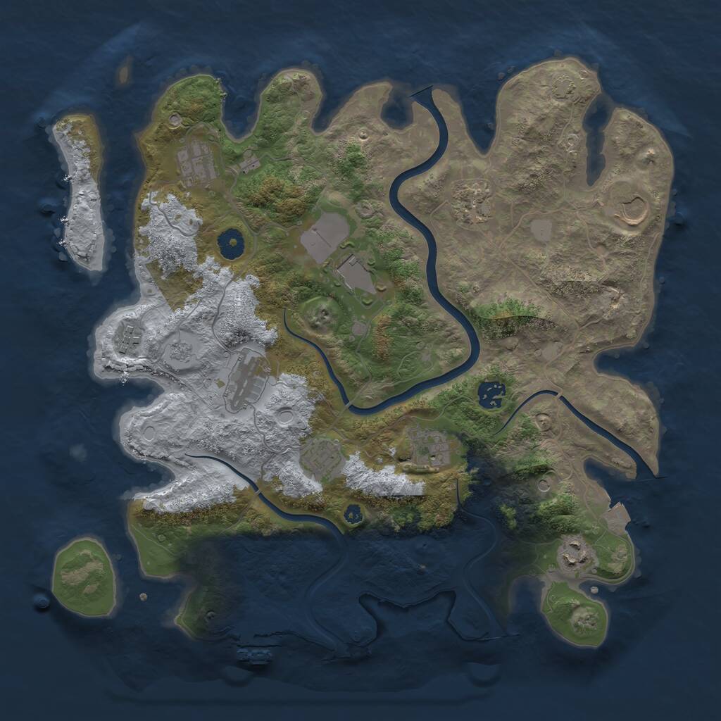 Rust Map: Procedural Map, Size: 3800, Seed: 552344224, 15 Monuments