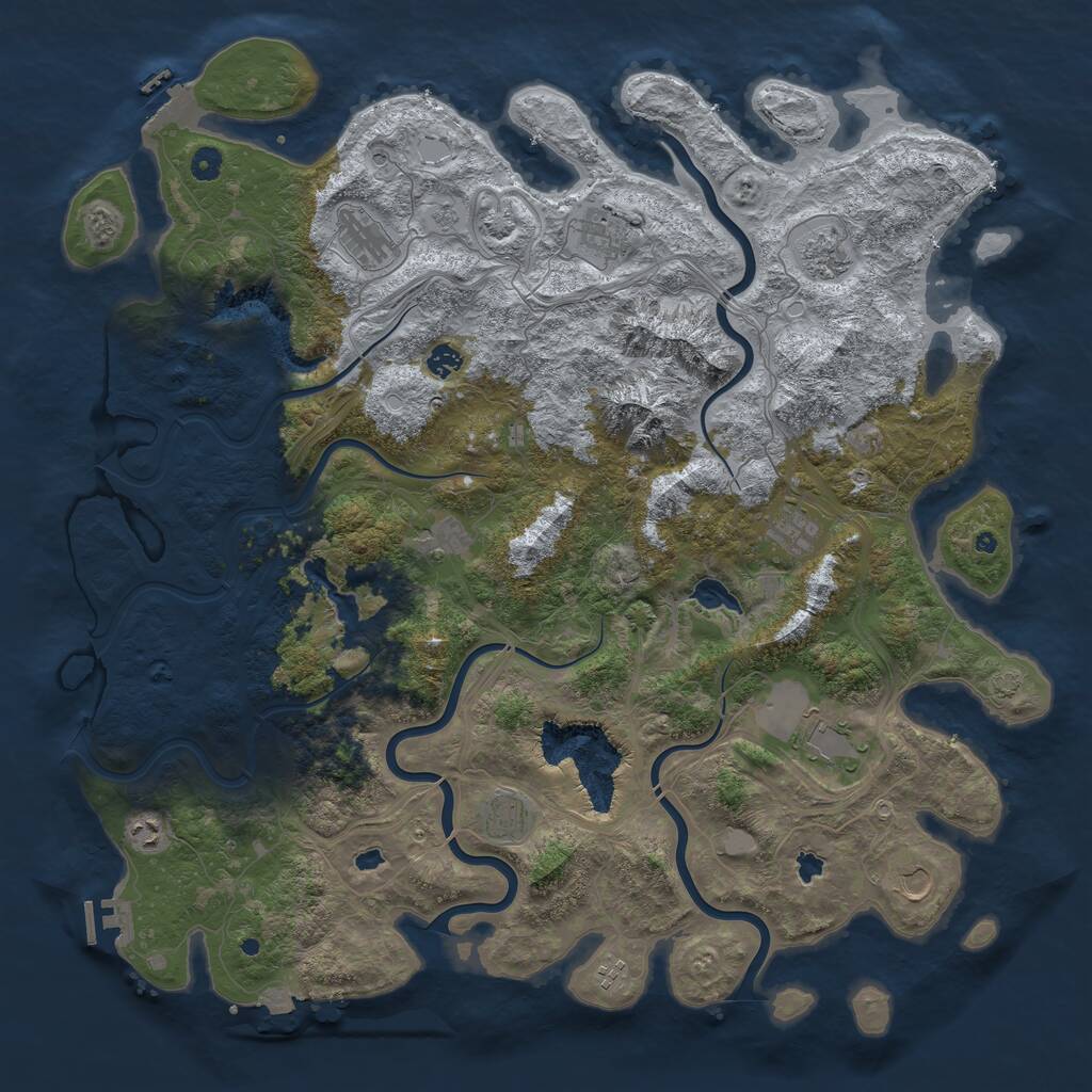 Rust Map: Procedural Map, Size: 5000, Seed: 1002391481, 17 Monuments