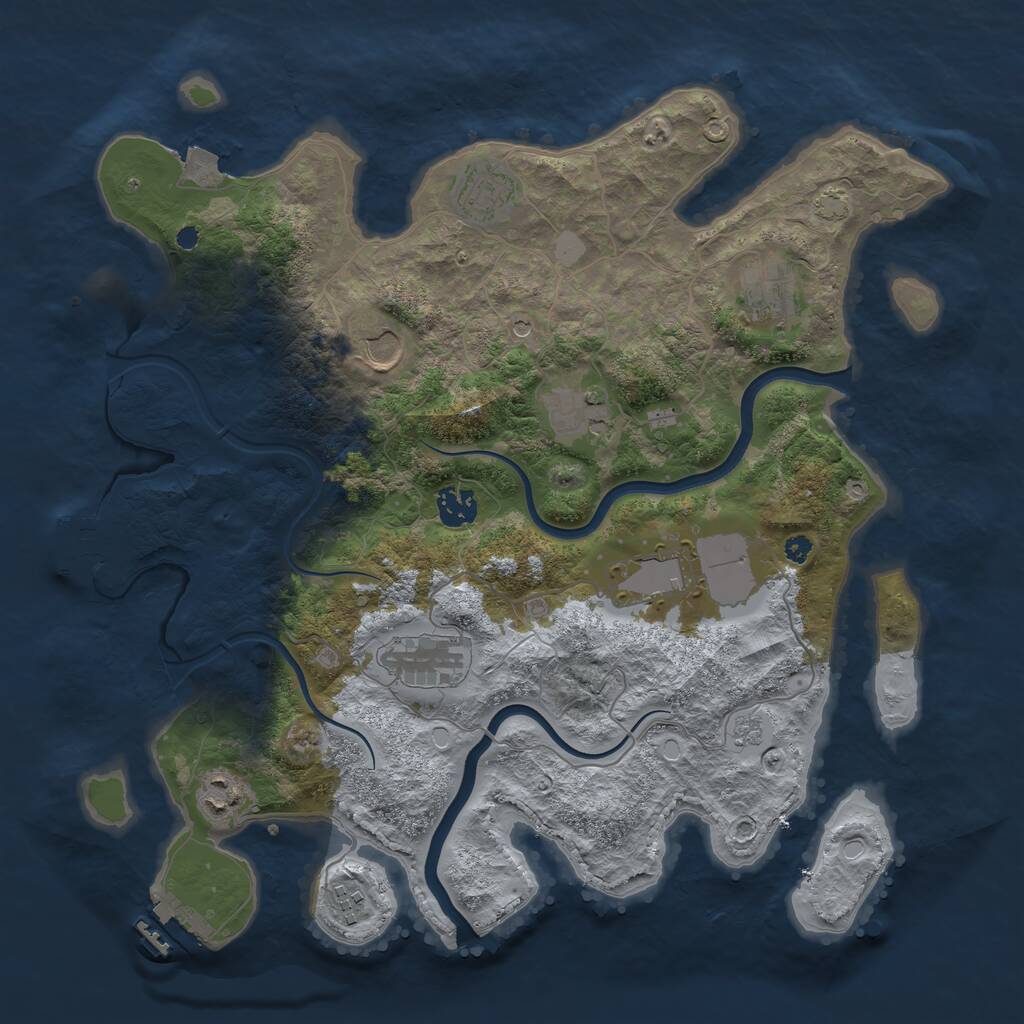 Rust Map: Procedural Map, Size: 3750, Seed: 1621906473, 15 Monuments