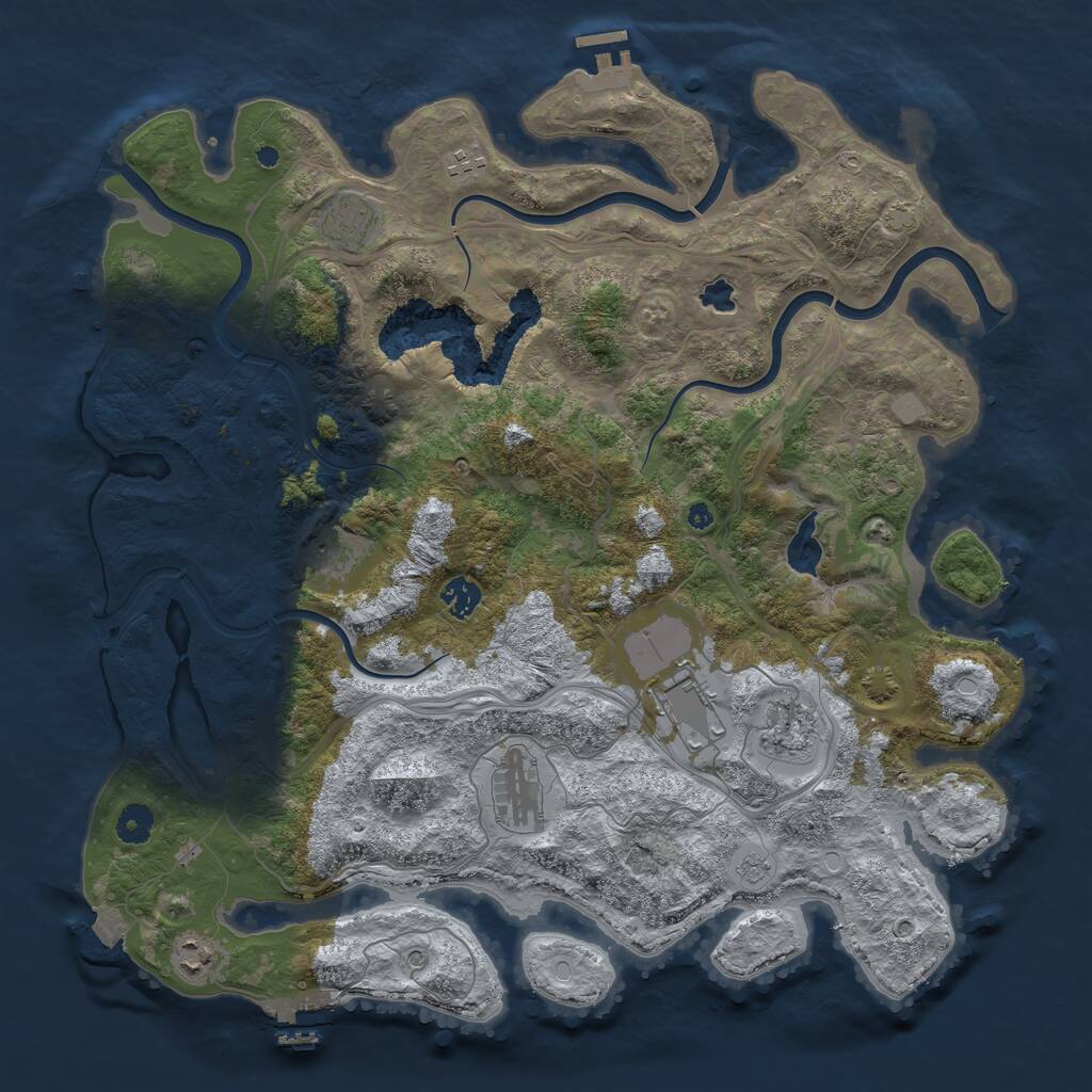 Rust Map: Procedural Map, Size: 4250, Seed: 1316946647, 14 Monuments