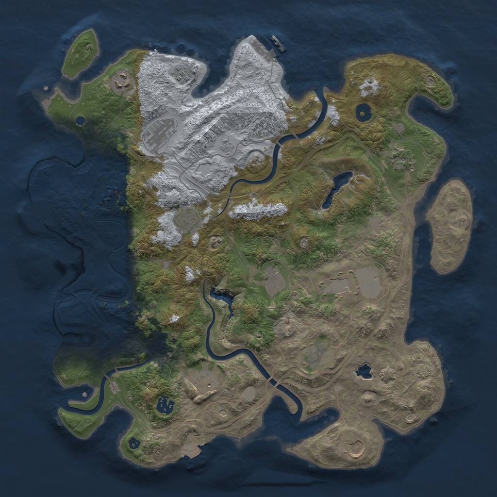 Rust Map: Procedural Map, Size: 4250, Seed: 2059337090, 17 Monuments