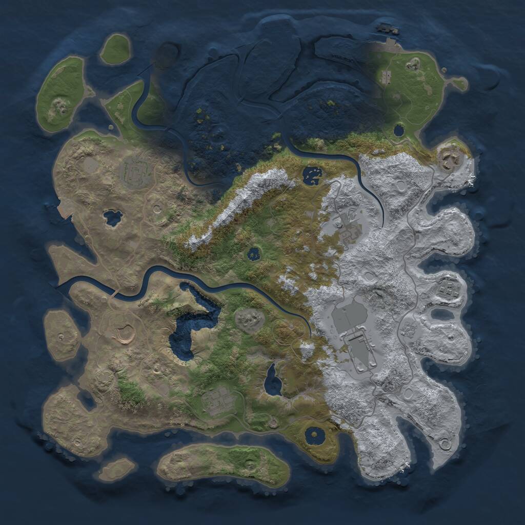 Rust Map: Procedural Map, Size: 4000, Seed: 146968271, 14 Monuments