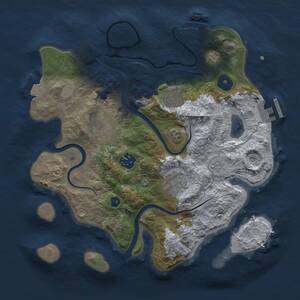 Thumbnail Rust Map: Procedural Map, Size: 3000, Seed: 634442075, 10 Monuments