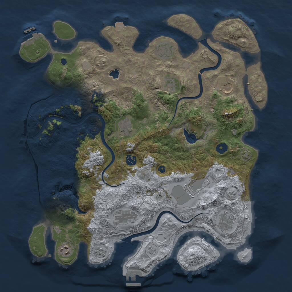Rust Map: Procedural Map, Size: 4000, Seed: 1785611057, 16 Monuments