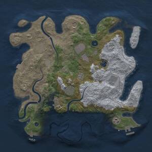 Thumbnail Rust Map: Procedural Map, Size: 3700, Seed: 1890885002, 16 Monuments