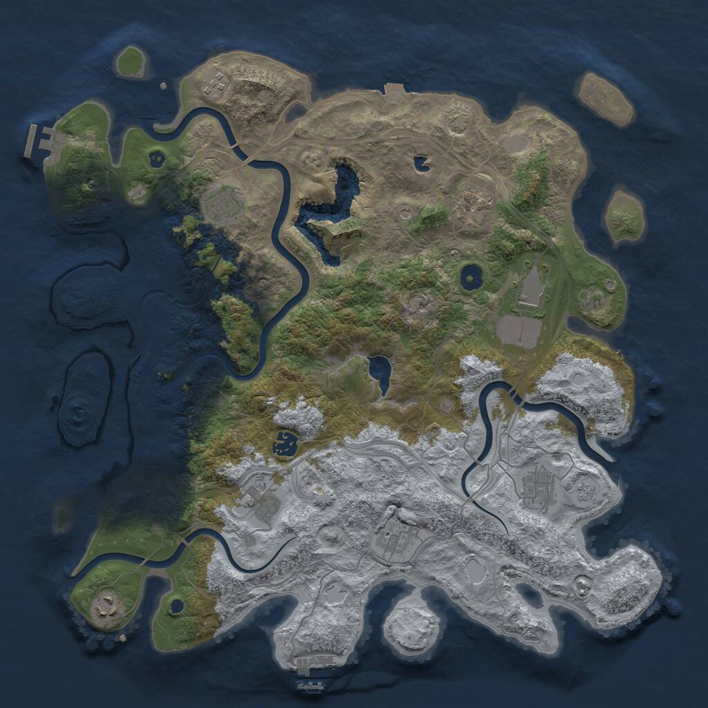 Rust Map: Procedural Map, Size: 4250, Seed: 20726, 15 Monuments