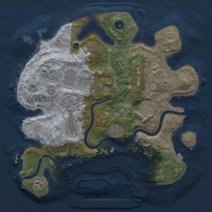 Thumbnail Rust Map: Procedural Map, Size: 3500, Seed: 1593859895, 13 Monuments