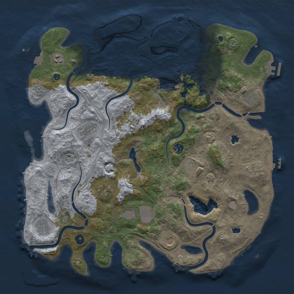 Rust Map: Procedural Map, Size: 4500, Seed: 1534728293, 16 Monuments