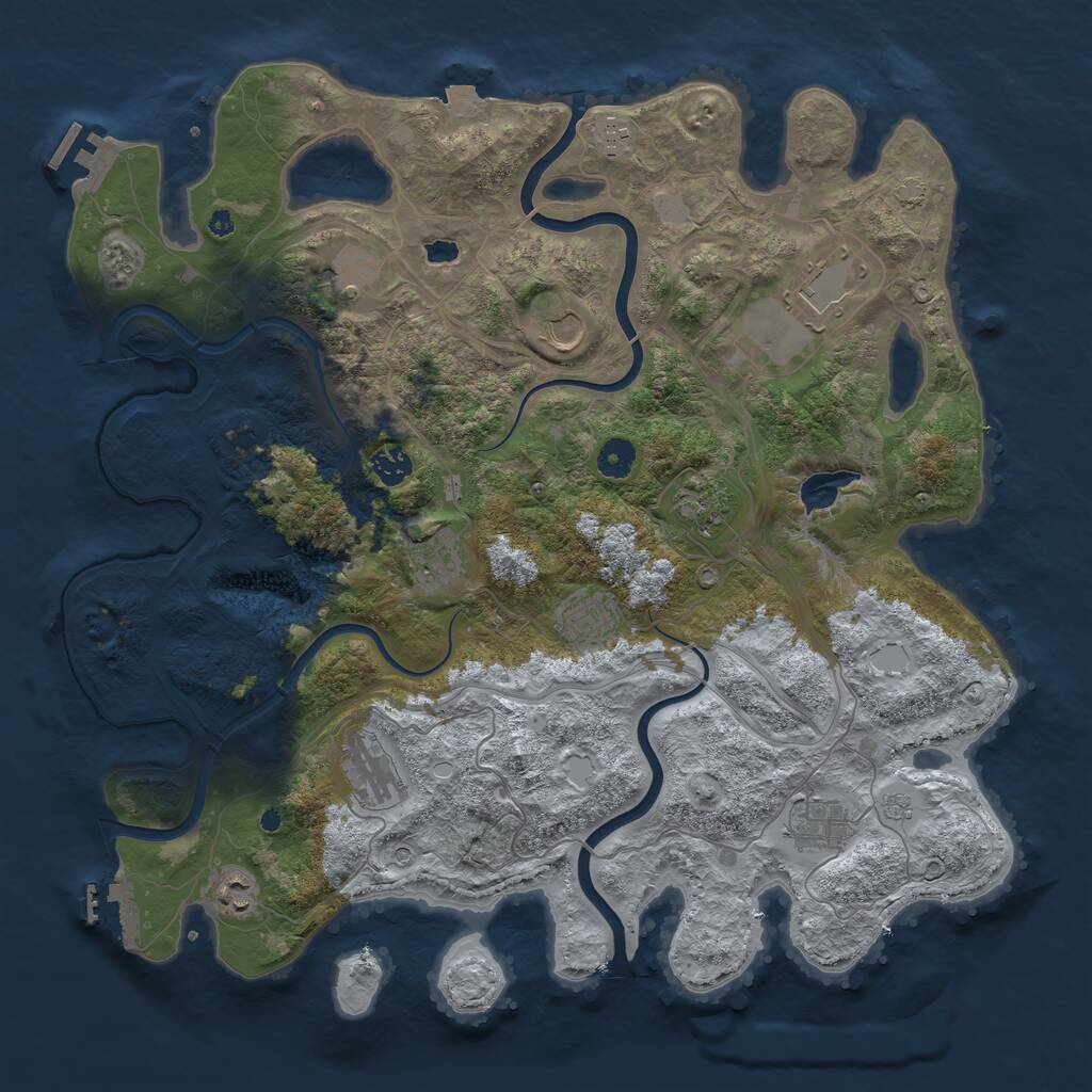 Rust Map: Procedural Map, Size: 4250, Seed: 269172825, 17 Monuments