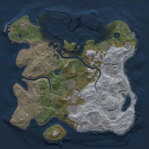 Thumbnail Rust Map: Procedural Map, Size: 3750, Seed: 931806991, 16 Monuments