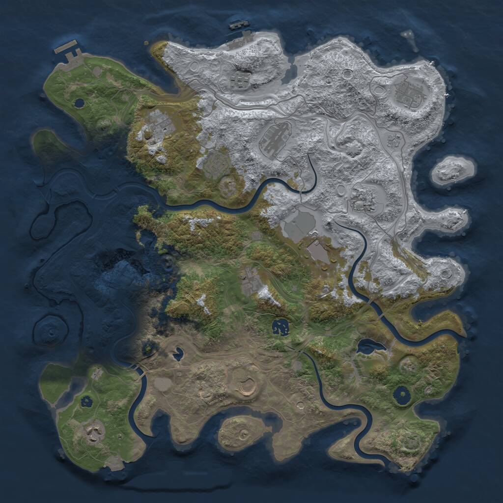 Rust Map: Procedural Map, Size: 4250, Seed: 1527750419, 17 Monuments