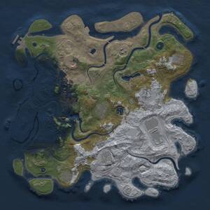 Thumbnail Rust Map: Procedural Map, Size: 4250, Seed: 1566727825, 16 Monuments