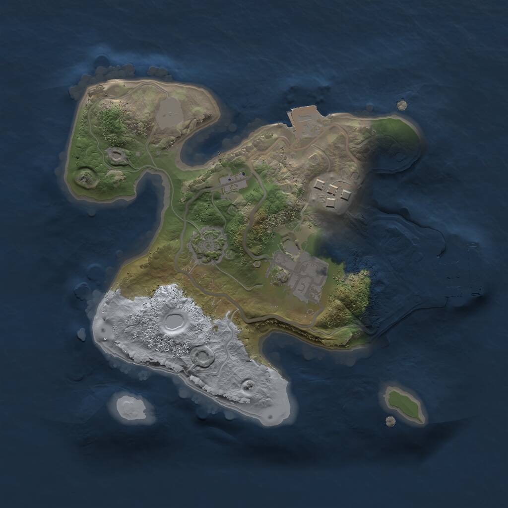 Rust Map: Procedural Map, Size: 2000, Seed: 54412313, 5 Monuments