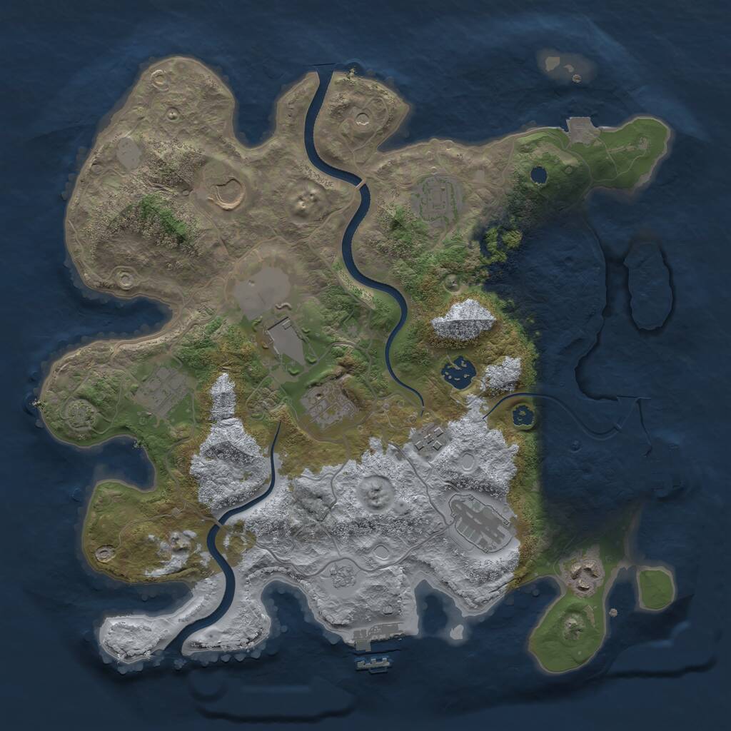 Rust Map: Procedural Map, Size: 3500, Seed: 709135685, 15 Monuments