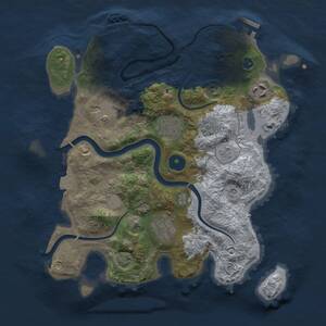 Thumbnail Rust Map: Procedural Map, Size: 3000, Seed: 409538783, 11 Monuments