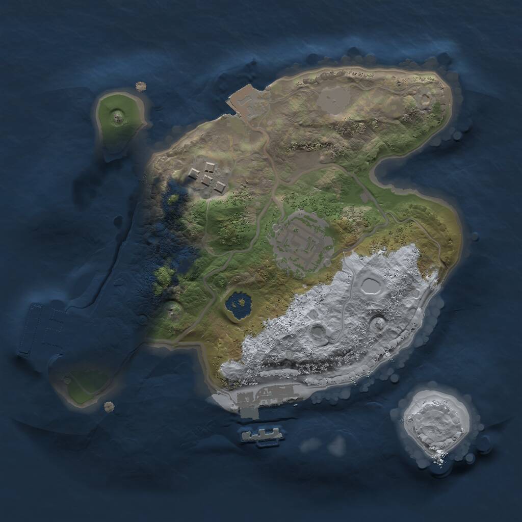 Rust Map: Procedural Map, Size: 2000, Seed: 19012010, 5 Monuments