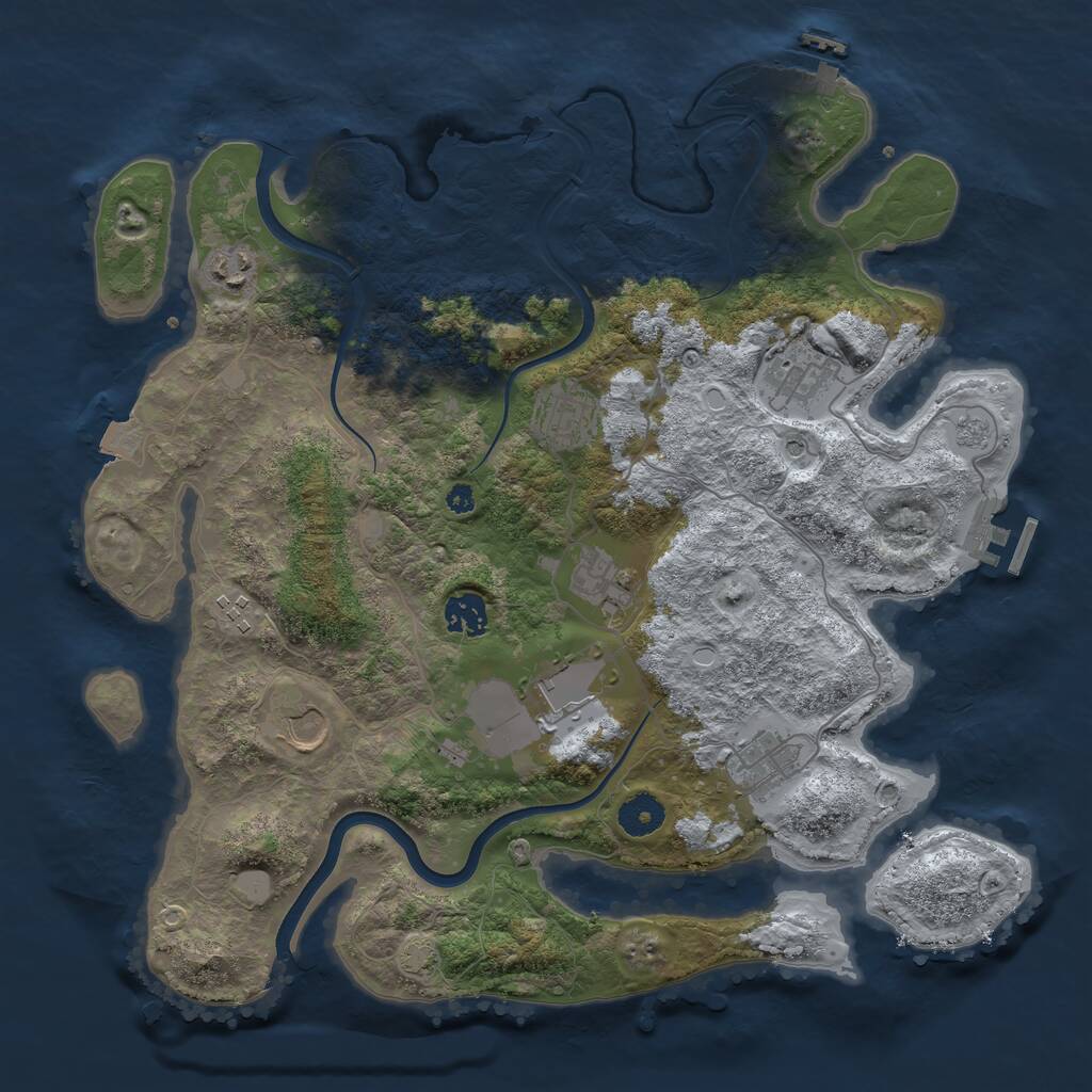 Rust Map: Procedural Map, Size: 3750, Seed: 1415298612, 15 Monuments