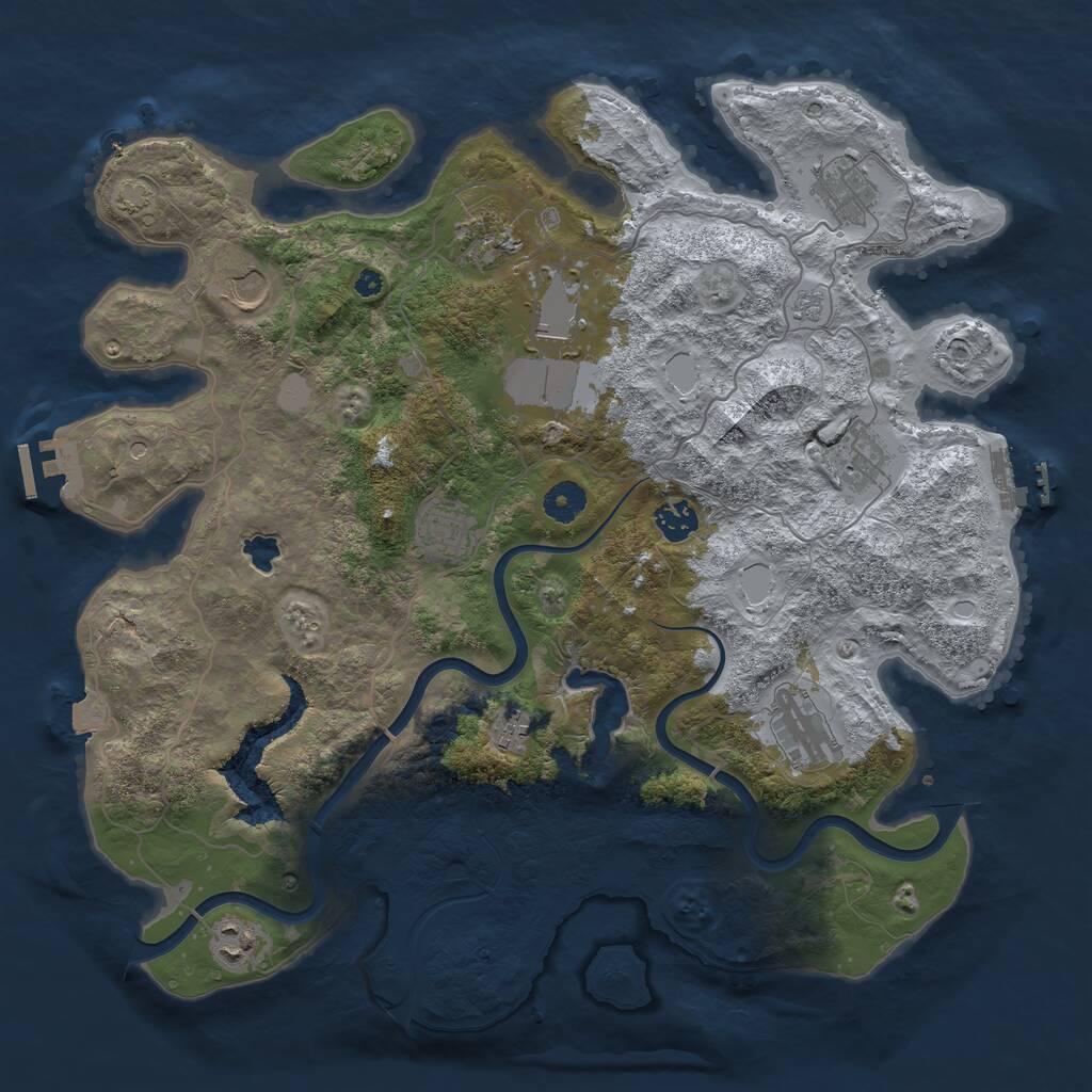 Rust Map: Procedural Map, Size: 4000, Seed: 118653317, 16 Monuments