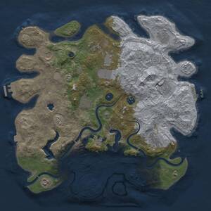 Thumbnail Rust Map: Procedural Map, Size: 4000, Seed: 118653317, 16 Monuments