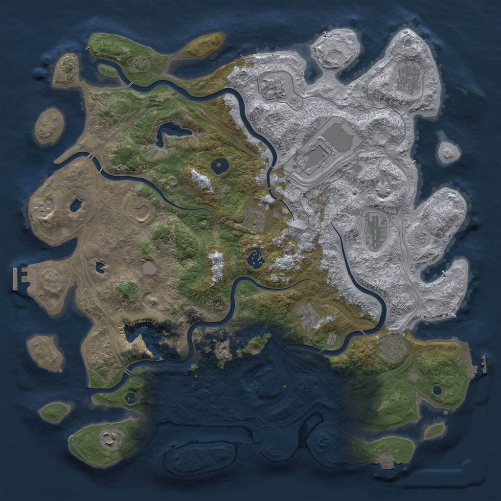 Rust Map: Procedural Map, Size: 4500, Seed: 882866123, 17 Monuments