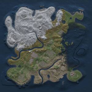 Thumbnail Rust Map: Procedural Map, Size: 3700, Seed: 875374390, 16 Monuments