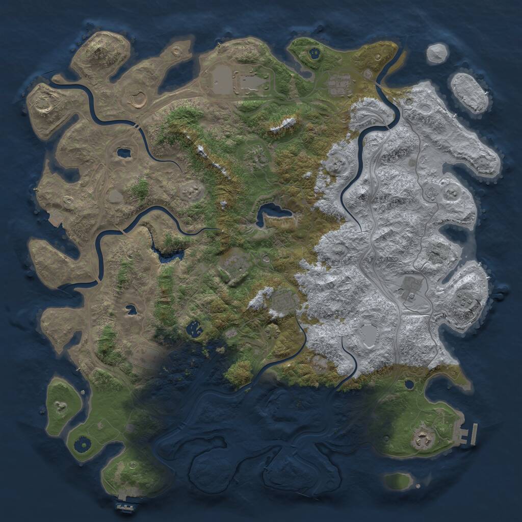 Rust Map: Procedural Map, Size: 4800, Seed: 1152469, 17 Monuments