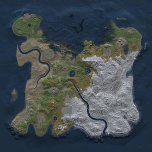 Thumbnail Rust Map: Procedural Map, Size: 3700, Seed: 1491494469, 15 Monuments