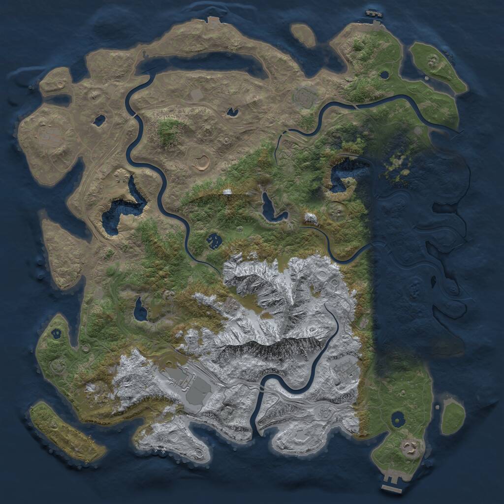 Rust Map: Procedural Map, Size: 5000, Seed: 55962889, 15 Monuments