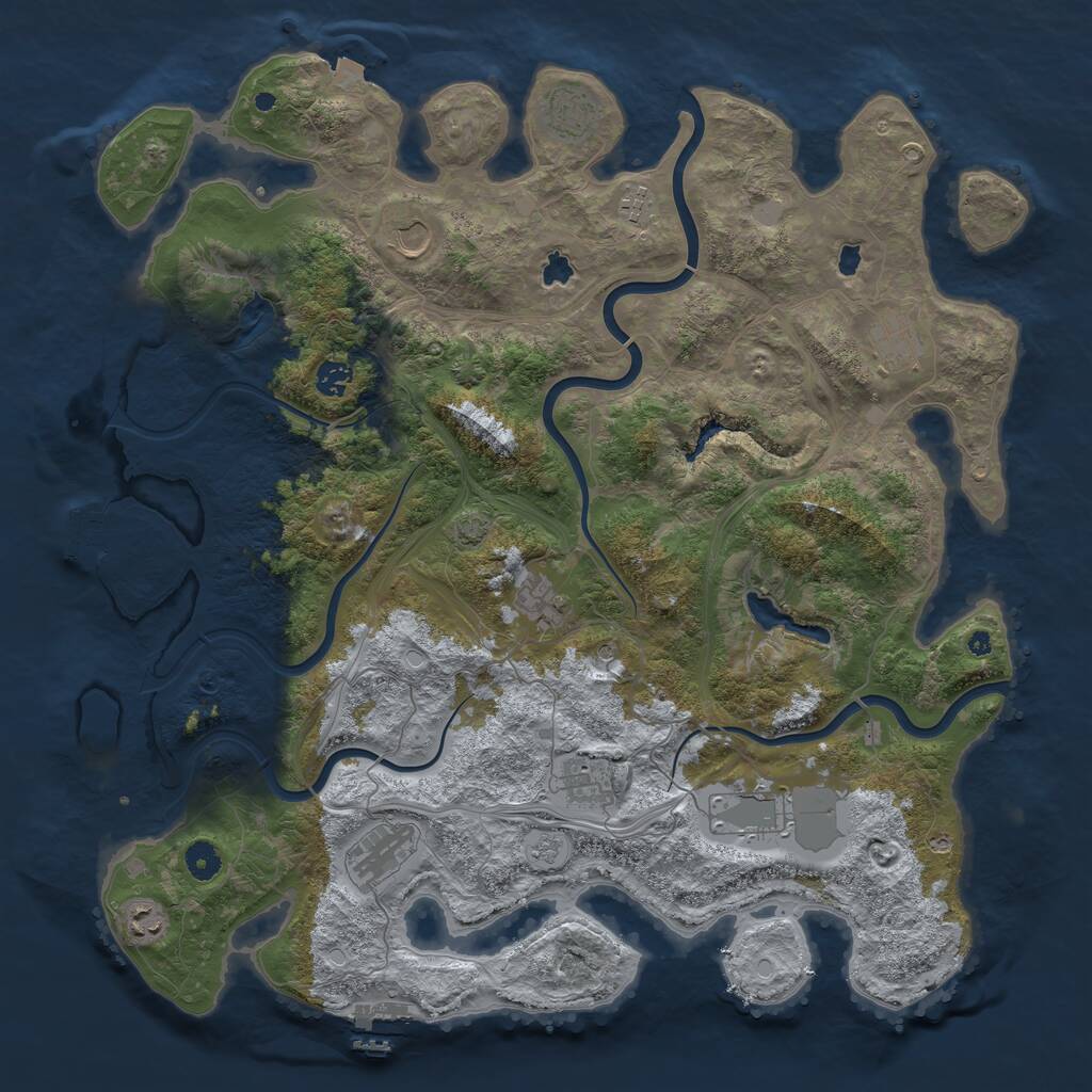 Rust Map: Procedural Map, Size: 4500, Seed: 976852835, 16 Monuments