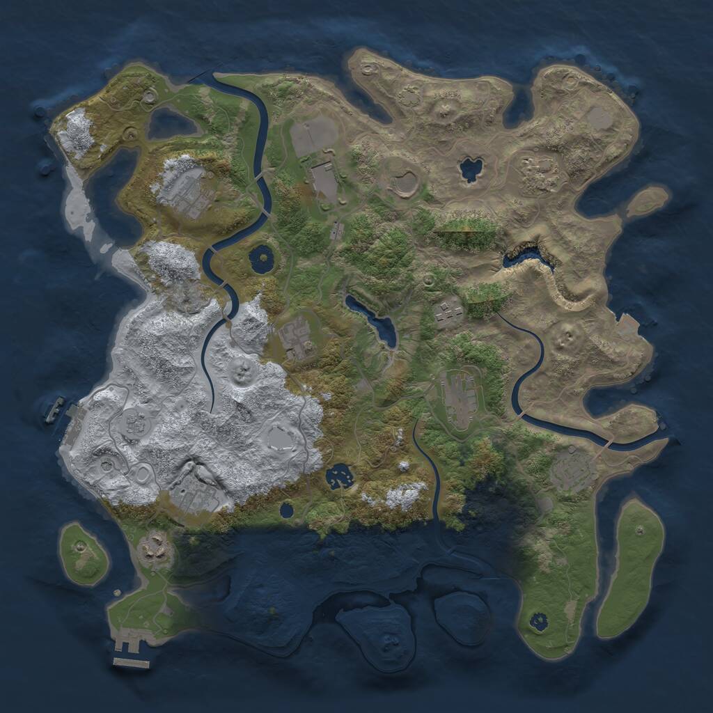 Rust Map: Procedural Map, Size: 4000, Seed: 1272427546, 17 Monuments