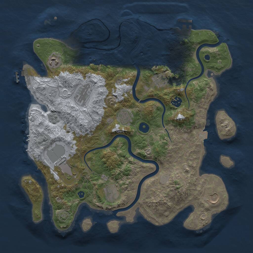Rust Map: Procedural Map, Size: 3700, Seed: 360977, 15 Monuments