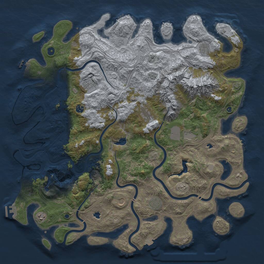 Rust Map: Procedural Map, Size: 5000, Seed: 52967, 15 Monuments
