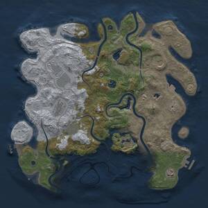 Thumbnail Rust Map: Procedural Map, Size: 4000, Seed: 1907698088, 14 Monuments