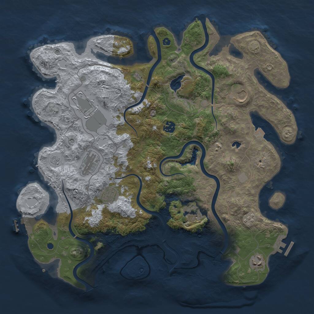 Rust Map: Procedural Map, Size: 4000, Seed: 1907698088, 14 Monuments