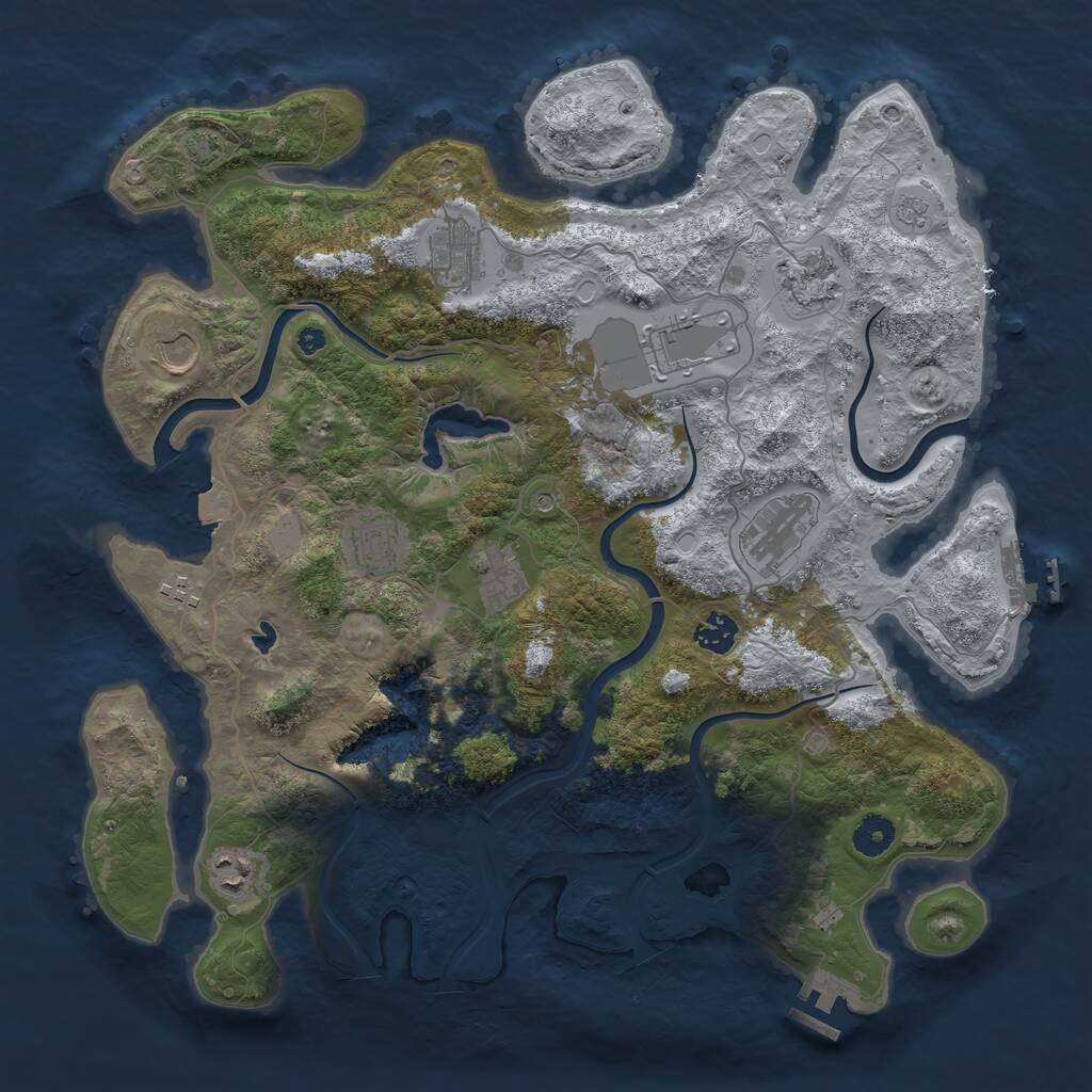 Rust Map: Procedural Map, Size: 4000, Seed: 217480018, 16 Monuments