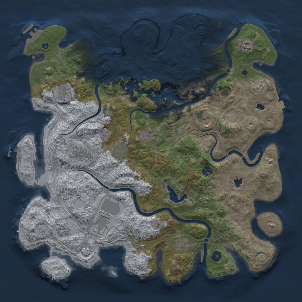 Rust Map: Procedural Map, Size: 4500, Seed: 60109589, 17 Monuments
